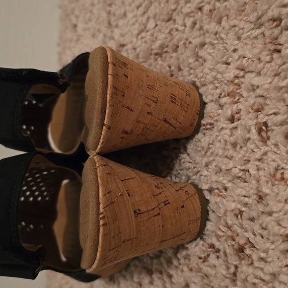 Rockport Womens Black Wedge Peep Toe Wedges EUC Size 7.5 (Bin 1) - Picture 6 of 10